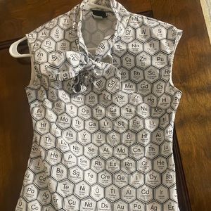 Retrolicious periodic table of elements bow blouse XS